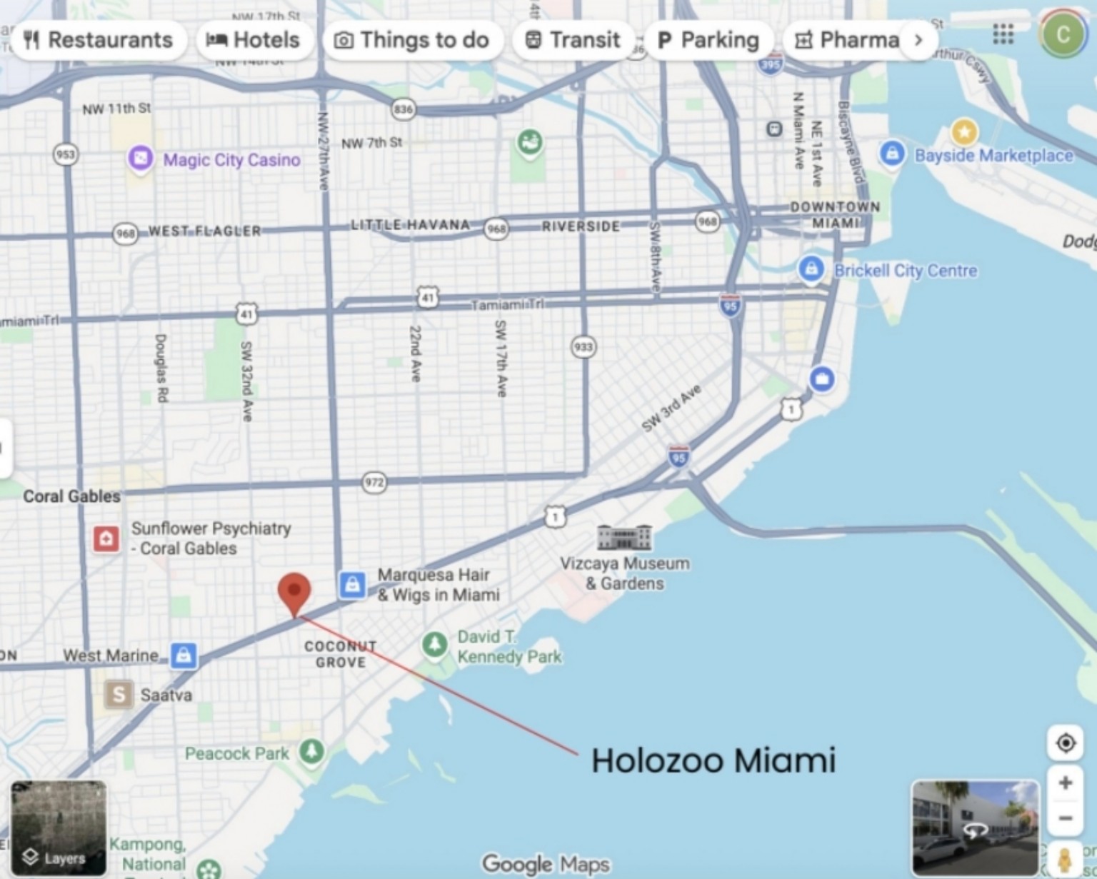 Holozoo Miami location map